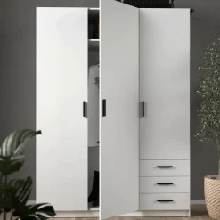 Guardaroba in legno bianco 147x200h cm - Simeon