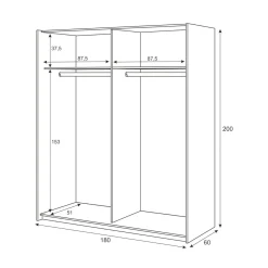 Altri Guardaroba > Dmora Guardaroba in legno 207x183h cm - Gaja Bianco
