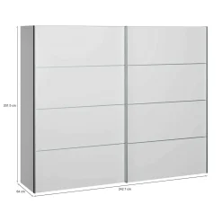 Guardaroba in legno bianco 242x201h cm - Acerno
