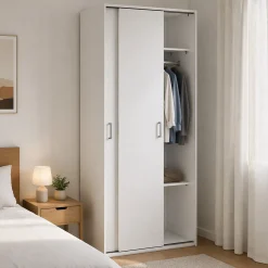 Guardaroba in legno bianco 77x175h cm - Cindy
