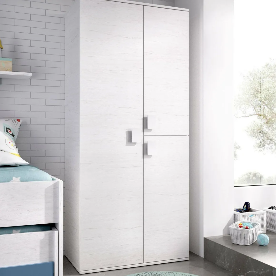 Guardaroba 2 Ante > Dmora Guardaroba in legno 96x200h cm - Albiolo Bianco