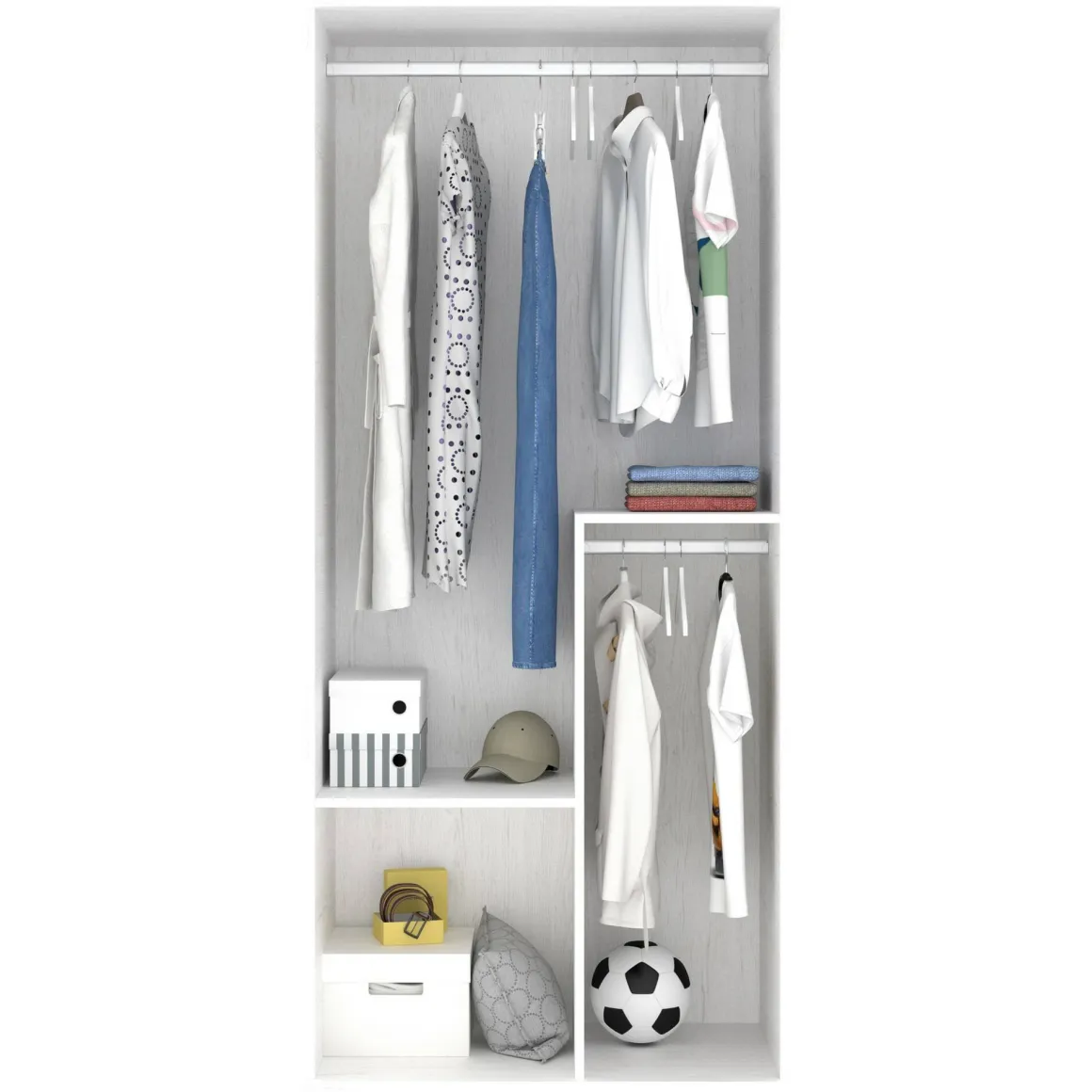 Guardaroba 2 Ante > Dmora Guardaroba in legno 96x200h cm - Albiolo Bianco