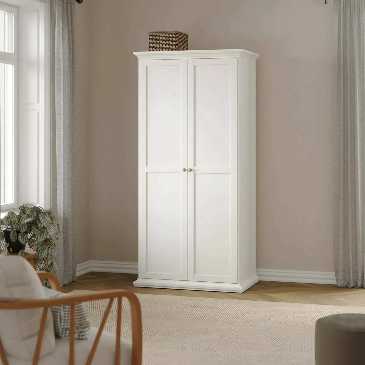Guardaroba 2 Ante > Dmora Guardaroba in legno 96x200h cm - Albiolo Bianco