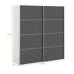 Guardaroba in legno grigio e bianco 182x201h cm - Accadia