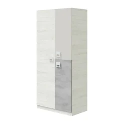 Guardaroba 3 Ante|Camera Da Letto > Dmora Guardaroba in legno grigio e cemento 90x200h cm - Aronia Grigio, Grigio Cemento