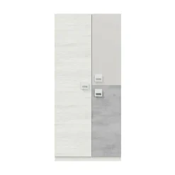 Guardaroba 3 Ante|Camera Da Letto > Dmora Guardaroba in legno grigio e cemento 90x200h cm - Aronia Grigio, Grigio Cemento