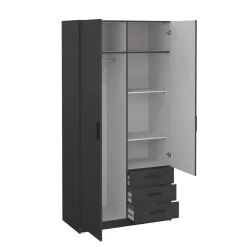 Guardaroba 2 Ante > Dmora Guardaroba in legno 98x200h cm - Sultani Grigio