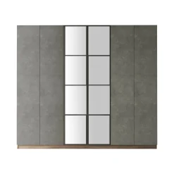 Altri Guardaroba > Dmora Guardaroba in legno marrone e grigio 207x183h cm - Gaja Grigio, Marrone