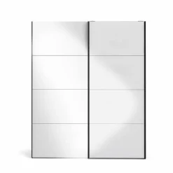 Guardaroba 2 Ante > Dmora Guardaroba in legno nero e bianco lucido 182x220h cm - Paeng Bianco, Nero Lucido
