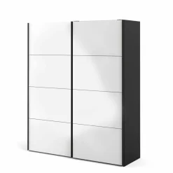 Guardaroba 2 Ante > Dmora Guardaroba in legno nero e bianco lucido 182x220h cm - Paeng Bianco, Nero Lucido