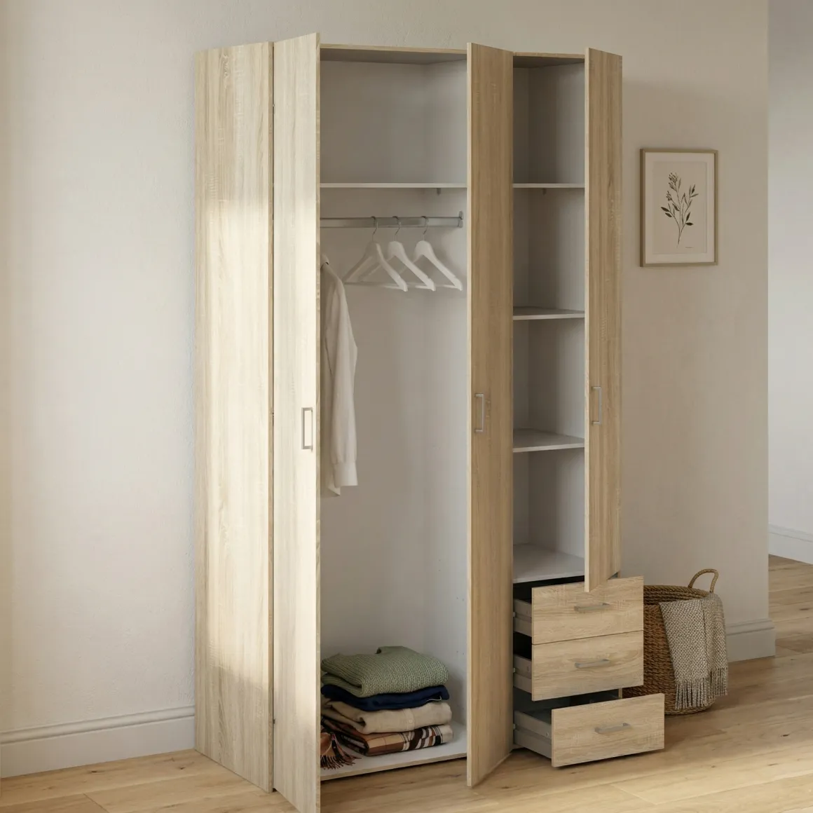 Guardaroba in legno quercia 115x200h cm - Aquilone