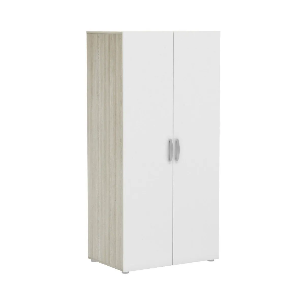Guardaroba 2 Ante > Dmora Guardaroba in legno rovere e bianco opaco 79x165h cm - Barge Bianco Opaco, Marrone Rovere