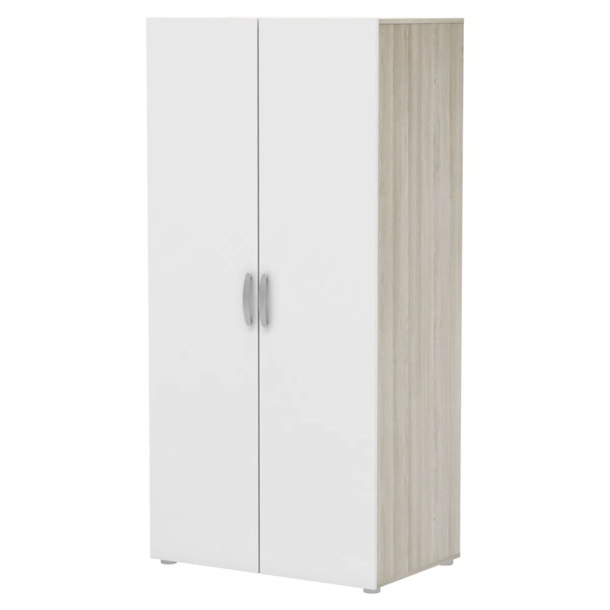 Guardaroba 2 Ante > Dmora Guardaroba in legno rovere e bianco opaco 79x165h cm - Barge Bianco Opaco, Marrone Rovere