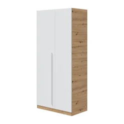 Guardaroba in legno rovere nodi e bianco 90x200h cm - Alpine