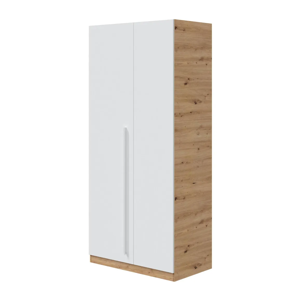 Guardaroba in legno rovere nodi e bianco 90x200h cm - Alpine