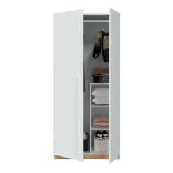 Guardaroba in legno rovere nodi e bianco 90x200h cm - Alpine