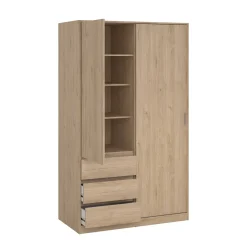 Guardaroba 2 Ante > Dmora Guardaroba in legno rovere 118x200h cm - Sanjose Marrone Rovere
