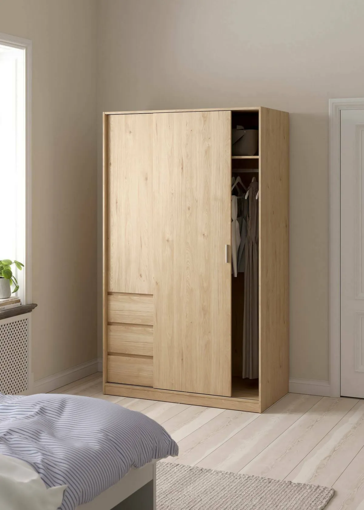 Guardaroba 2 Ante > Dmora Guardaroba in legno rovere 118x200h cm - Sanjose Marrone Rovere