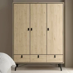 Altri Guardaroba > Dmora Guardaroba in legno rovere 195x200h cm - Epipola Marrone Rovere
