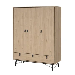 Altri Guardaroba > Dmora Guardaroba in legno rovere 195x200h cm - Epipola Marrone Rovere