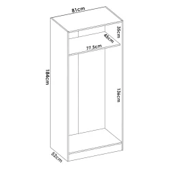 Guardaroba 2 Ante|Camera Da Letto > Dmora Guardaroba in legno rovere 90x184h cm - Aser Marrone Rovere