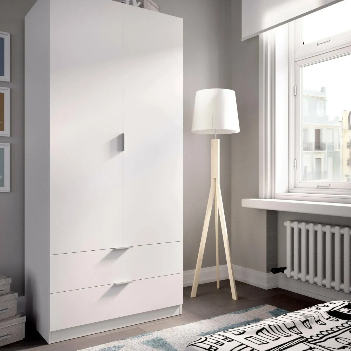 Guardaroba 2 Ante|Camera Da Letto > Dmora Guardaroba moderno 81x184h cm - Anya Bianco