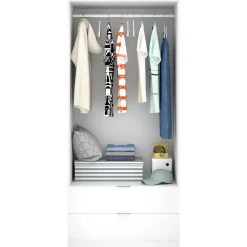 Guardaroba 2 Ante|Camera Da Letto > Dmora Guardaroba moderno 81x184h cm - Anya Bianco