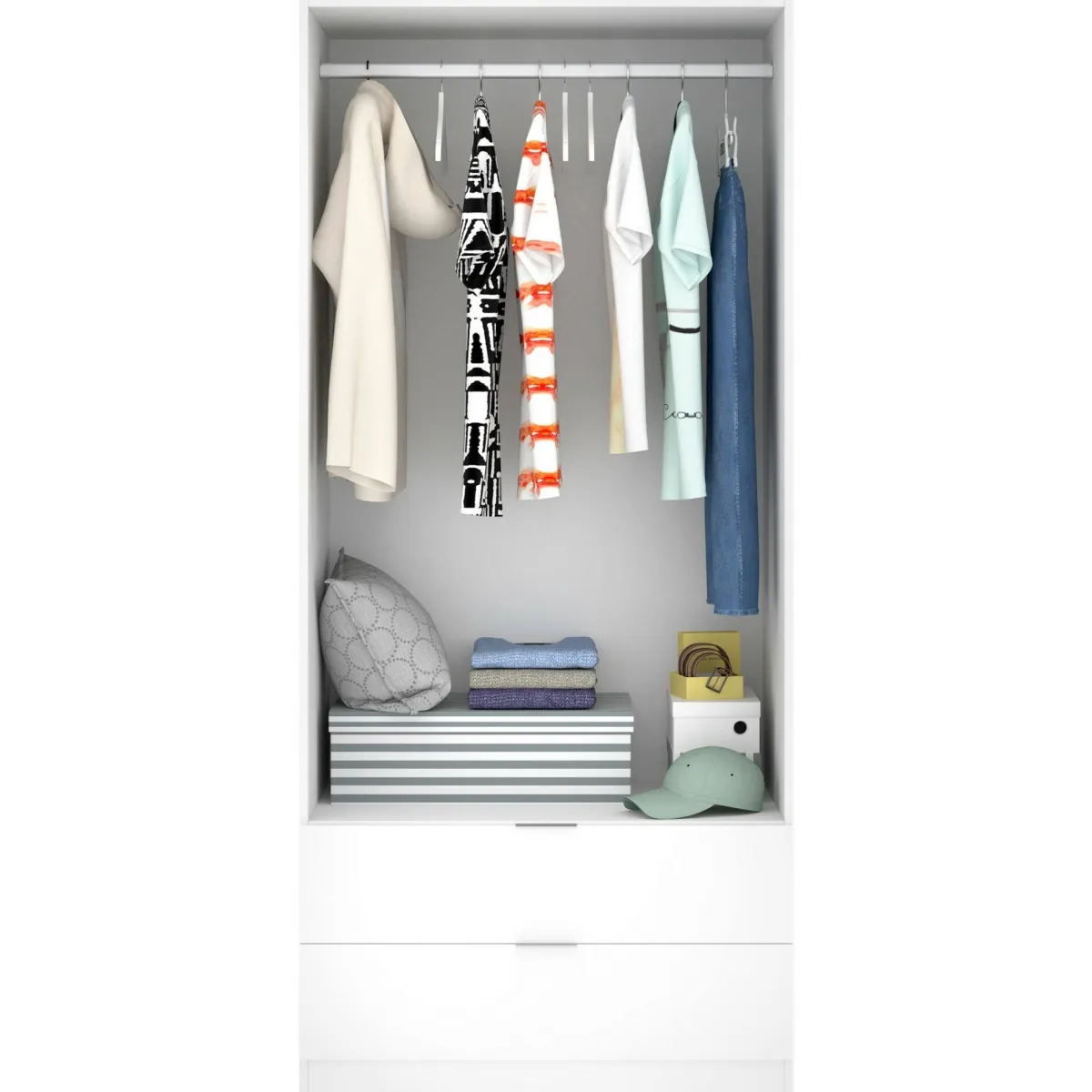 Guardaroba 2 Ante|Camera Da Letto > Dmora Guardaroba moderno 81x184h cm - Anya Bianco
