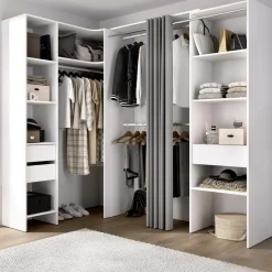 Cabine Armadio|Altri Guardaroba > Dmora Guardaroba reversibile 214x205h cm - Pali Bianco