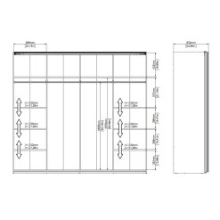 Guardaroba 10 ripiani nero 242x220h cm - Kauri