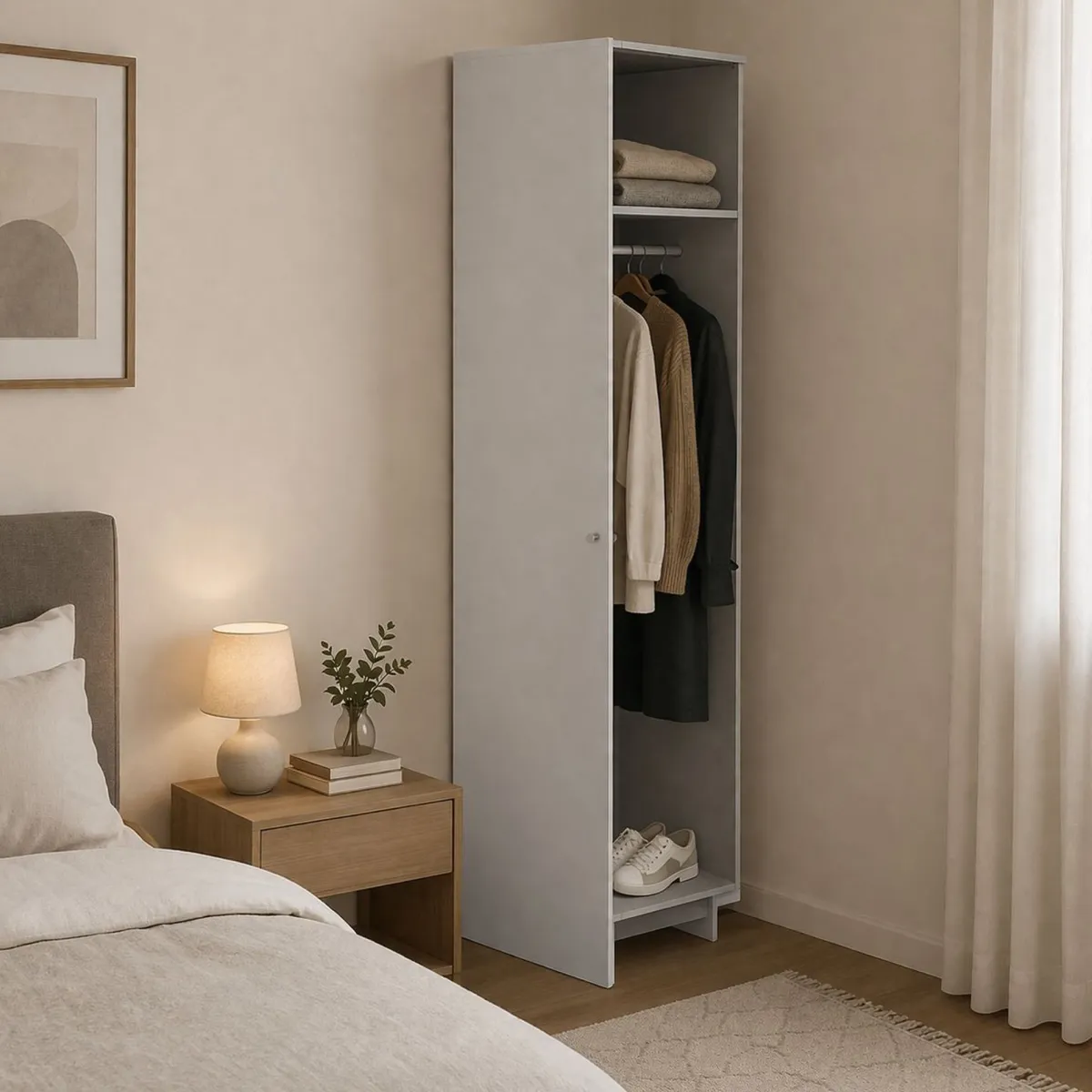 Altri Guardaroba > Dmora Guardaroba 1 ripiano 59x218h cm - Aldeno Bianco