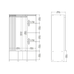 Guardaroba salvaspazio bianco e grigio 105x180h cm - Jal