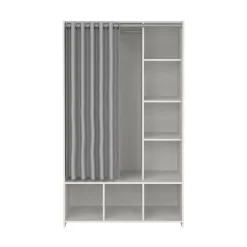 Guardaroba salvaspazio bianco e grigio 105x180h cm - Jal