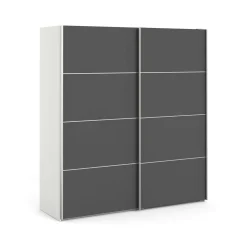 Guardaroba salvaspazio bianco e grigio 182x201h cm - Attilio