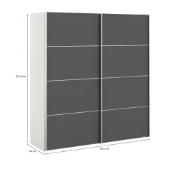 Guardaroba salvaspazio bianco e grigio 182x201h cm - Attilio