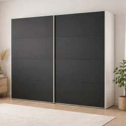 Guardaroba salvaspazio bianco e nero 242x220h cm - Kauri