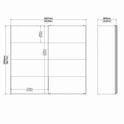 Guardaroba salvaspazio bianco e nero 242x220h cm - Kauri