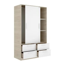 Guardaroba salvaspazio bianco e rovere 120x204h cm - Kirogi