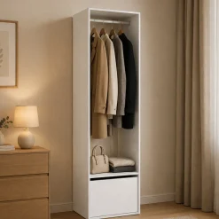 Guardaroba salvaspazio bianco e rovere 60x205h cm - Islamabad