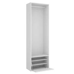 Guardaroba 2 Ante > Dmora Guardaroba salvaspazio bianco e rovere 90x202h cm - Firmin Marrone, Bianco Rovere
