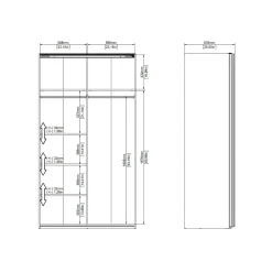 Guardaroba 2 Ante|Camera Da Letto > Dmora Guardaroba salvaspazio 150x200h cm - Opi Bianco Lucido
