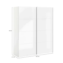 Guardaroba salvaspazio bianco lucido 182x220h cm - Portlouis