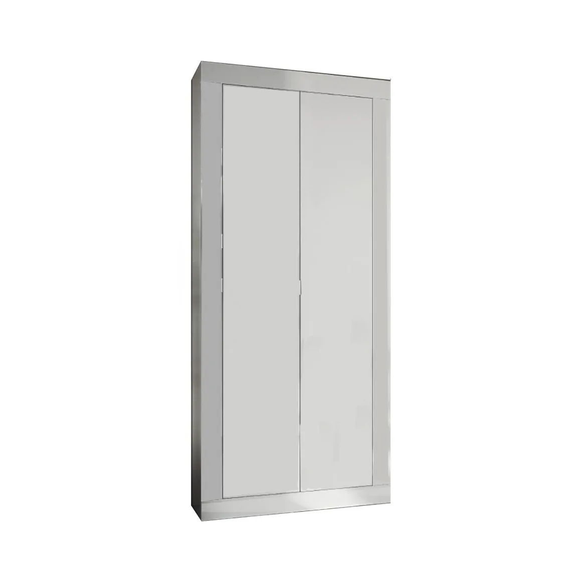Guardaroba 2 Ante|Camera Da Letto > Dmora Guardaroba salvaspazio bianco lucido e rovere 120x204h cm - Alyson Marrone Rovere, Bianco Lucido