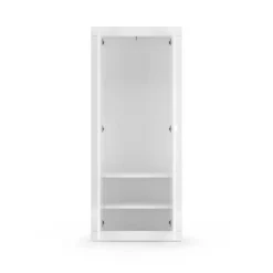 Guardaroba 2 Ante|Camera Da Letto > Dmora Guardaroba salvaspazio bianco lucido e rovere 120x204h cm - Alyson Marrone Rovere, Bianco Lucido