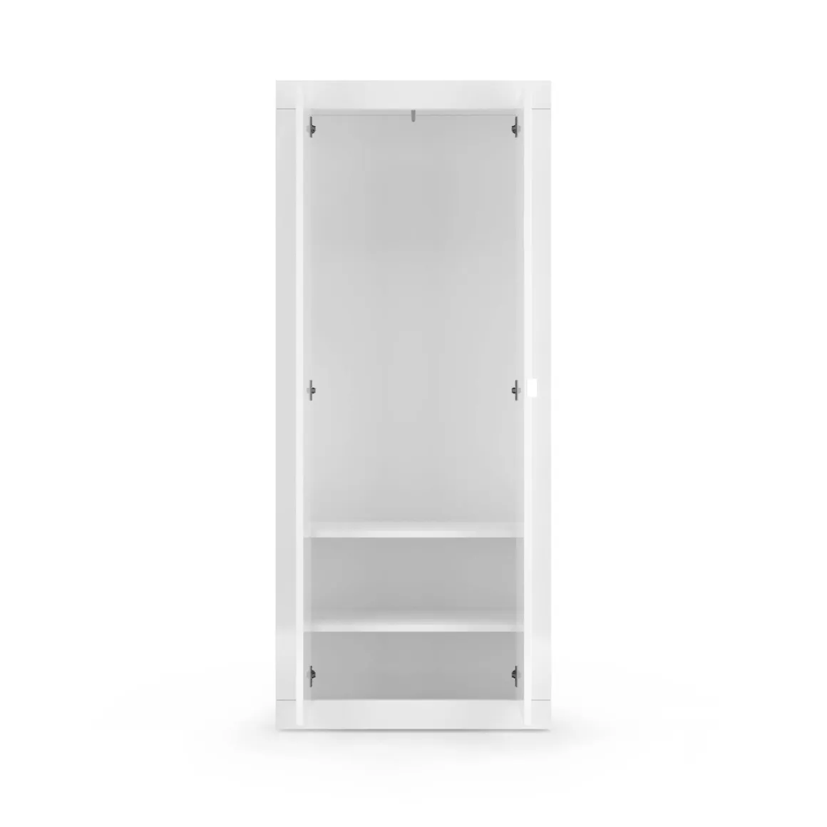 Guardaroba 2 Ante|Camera Da Letto > Dmora Guardaroba salvaspazio bianco lucido e rovere 120x204h cm - Alyson Marrone Rovere, Bianco Lucido