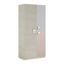 Guardaroba salvaspazio grigio e rosa 90x200h cm - Aronia
