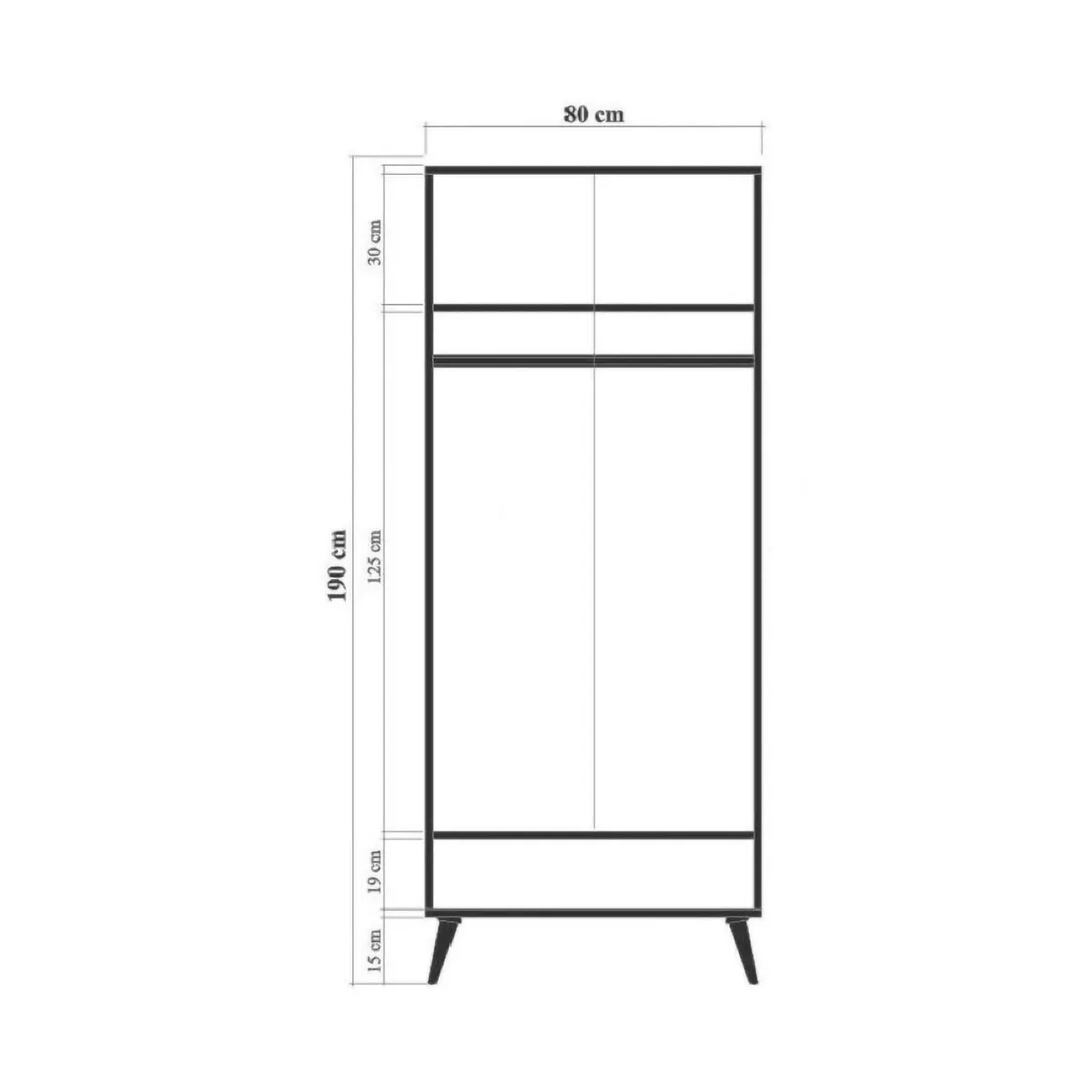 Guardaroba 2 Ante|Camera Da Letto > Dmora Guardaroba salvaspazio 80x190h cm - Atomic Multicolore