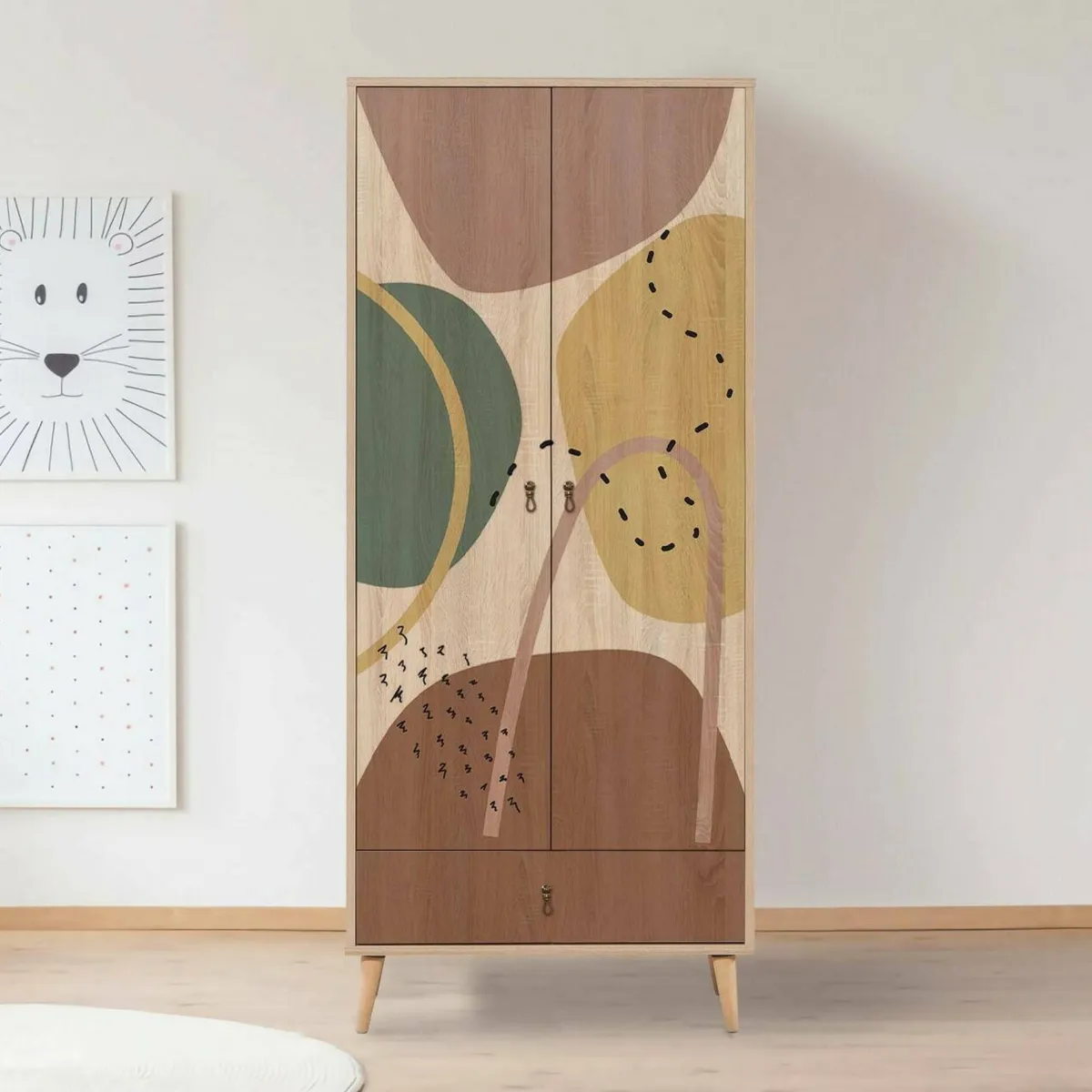 Guardaroba 2 Ante|Camera Da Letto > Dmora Guardaroba salvaspazio 80x190h cm - Atomic Multicolore
