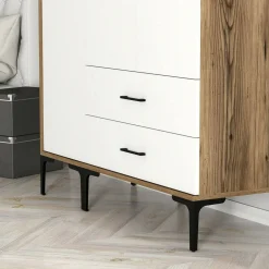Guardaroba salvaspazio noce e bianco 120x200h cm - Phyan