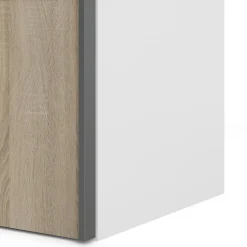 Guardaroba 2 Ante > Dmora Guardaroba salvaspazio quercia e bianco 242x201h cm - Avelengo Bianco, Marrone Quercia